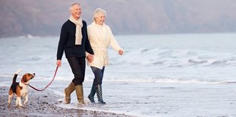 People walking on beach