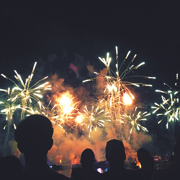 people watching fireworks